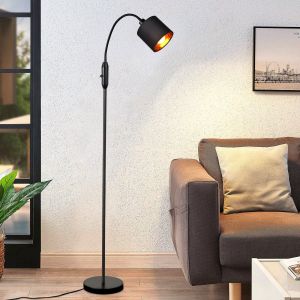 Nettlife lâmpada de pé preto 163x20