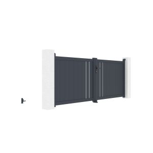 Pack portão giratório 3m h.120cm giona + portão giona alt.120cm cinza