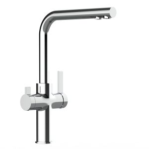 Grifo de cocina 3 vías cromado Serie FC caño alto l giratorio 360°