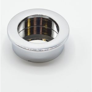 Puxador redondo de encastrar para móvel em zamac d 40 mm cromado brilhante