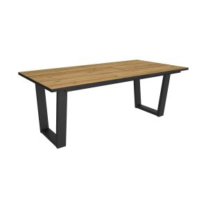 Mesa sala de jantar, 194x90x74cm, carvalho e preto rf3819