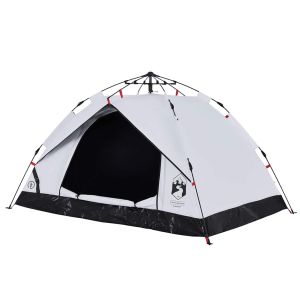 Tenda campismo cúpula 2 pessoas opaca libertação rápida branco