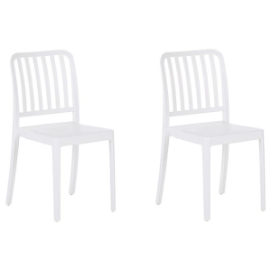 Conjunto de 2 cadeiras de jardim sersale material sintético branco