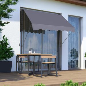 Toldo articulado cinzento escuro 200x150cm alumínio regulável exterior