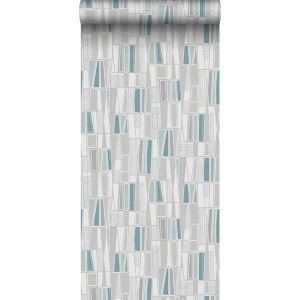 Borastapeter papel de parede motivos geométricos cinzentoeturquesa
