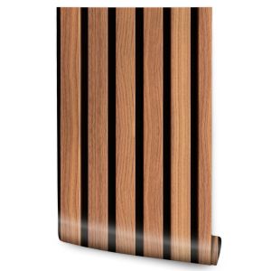 Papel de parede de madeira de carvalho de imitação para o quarto