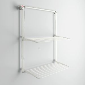Secador de parede 88 cm foxydry plus branco, 2 níveis reguláveis