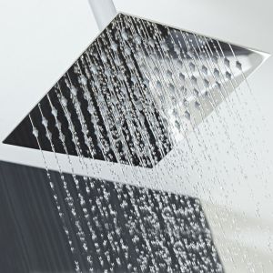 Kibath chuveiro quadrado duchon 25x25cm, acabamento em latão polido cromado