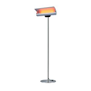 Aquecedor infravermelho de chão cinza em metal 2000w com controle remoto