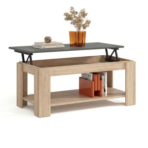 Mesa de centro com arrumação 102x43-54 cm lya