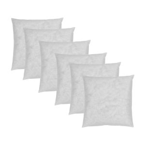 Pack de 6 enchimentos para almofadas 50x50cm fibra oca fusionhome