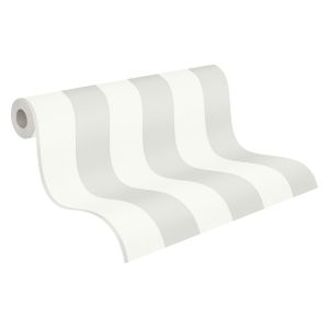 A.s. Création papel de parede riscas cinzentoebranco - 53 cm x 10.05 m