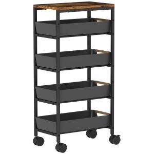 Carrinho auxiliar 39,5x24x82 cm Homcom, casa - cozinha