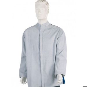 Jaqueta de couro para soldador - sf singer freres - 80 cm - azul - homem