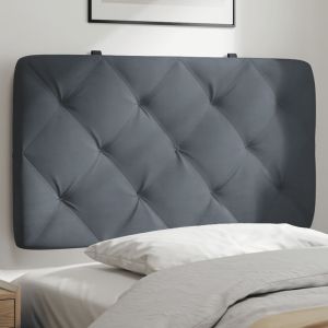 Almofadão de cabeceira 80 cm veludo cinzento-escuro ptob2629