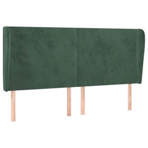 vidaXL cabeceira de veludo com encosto alto verde escuro 203x23x118/128 cm
