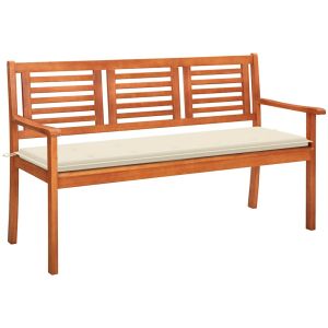 Banco de jardim 3 lugares c/ almofadão 150 cm eucalipto maciço pbk384140