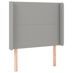 vidaXL cabecero con orejas de tela gris claro 103x16x118/128 cm
