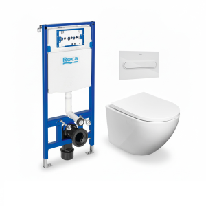 Roca duplo e puls. Pl1 branco, wc round smart tor 3 assento kp