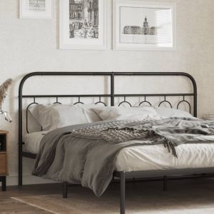 Cabeceira de cama 193 cm metal preto ptob7692