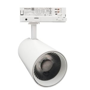 Foco LED branco 40w new maya, calha trifásico, 4800lm, luz 3cct