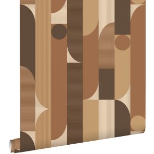 Estahome papel de parede formas geométricas castanho 50 x 900 cm