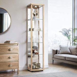 K-möbel vitrine faia 176x37x33 cm com espelho, LED e fechadura
