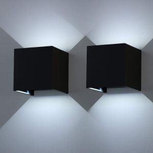 Luminária de parede 2 un. Interior e exterior impermeável 12 w 6000 k
