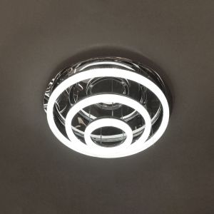 Lâmpada de teto cromada com anéis LED 3