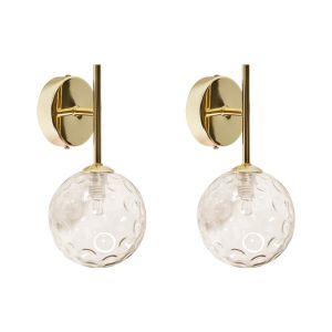 Conjunto de 2 candeeiros de parede anadyr vidro creme