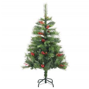 Árvore de natal artificial articulada c/ pinhas e bagas 150 cm pt4936