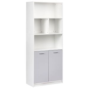 Estante com 2 portas zehna cinzento/branco