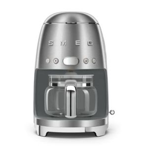 Cafeteira com filtro smeg 10 xícaras 1050w ano 50 aço inoxidável escovado d