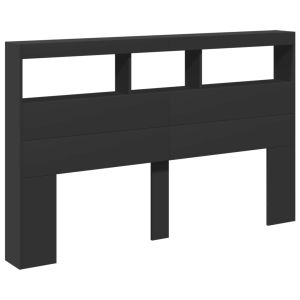 vidaXL cabecero de cama con LED negro 160x17x102 cm