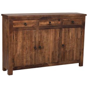 Aparador em madeira castanha, 155x36x102h cm