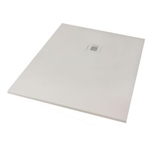 Ondee - base de duche nola 3 - cortável - 80x100 - resina - branco -batoque