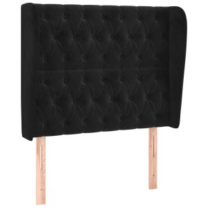 vidaXL cabecero con orejas de terciopelo negro 103x23x118/128 cm