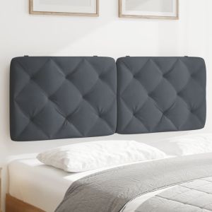 Almofadão de cabeceira 120 cm veludo cinzento-escuro ptob8907