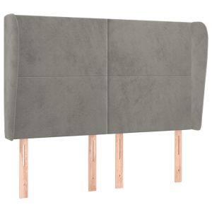 vidaXL cabecero con orejas de terciopelo gris claro 147x23x118/128 cm