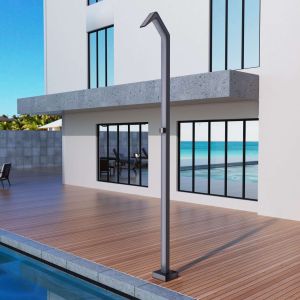 Chuveiro para piscina niagara aço inox cinza cobalto | poolimex