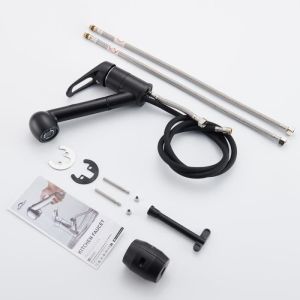 Torneira de cozinha auralum preta com spray removível de 50 cm, misturador