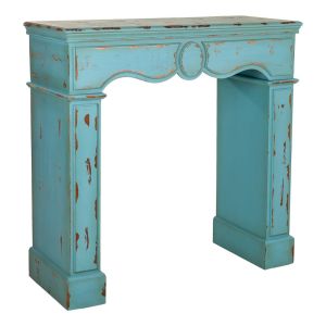 Moldura de lareira madeira azul 100x40x100
