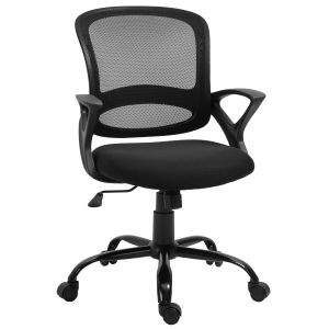 Cadeira de escritório espuma, nylon, pp, metal e malha preto 61x61x99cm