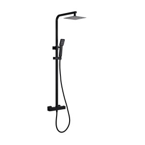 Coluna de duche extensível termostática preta fosca