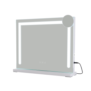 Nettlife espelho de maquilhagem hollywood branco 55x70 cm