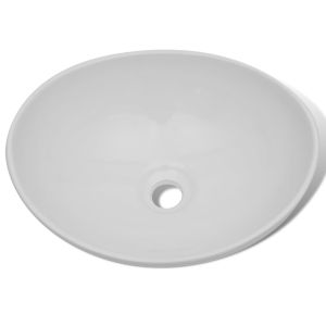 Lavatório cerâmica 40x33 cm oval branco pt6461