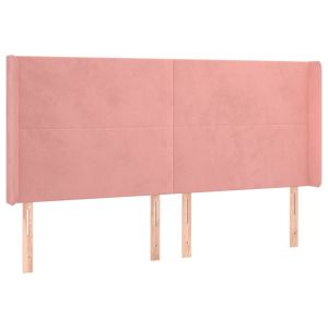 vidaXL cabecero con orejas de terciopelo rosa 203x16x118/128 cm