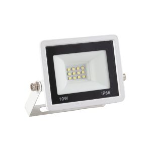 Holofote LED 10w 800lm 6000ºk ip66 regulável 60.000h acabamento branco