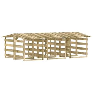vidaXL pérgolas con techo 6 uds madera pino impregnada 100x90x100 cm