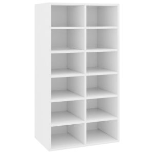 vidaXL zapatero de madera contrachapada blanco 54x34x100,5 cm